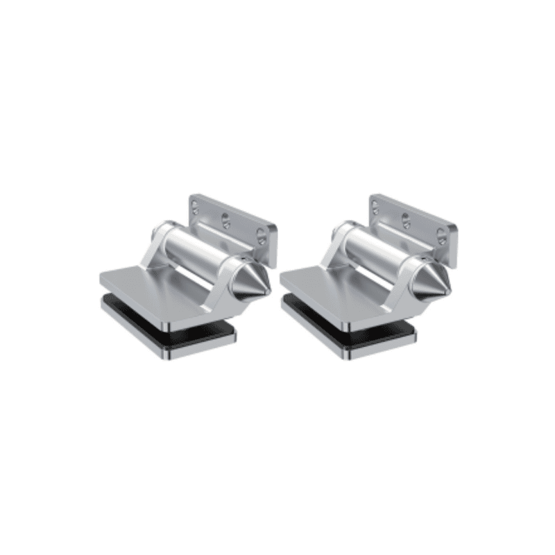 Paire de pentures murale fixe stainless pour porte en verre