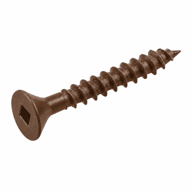 Vis à bois traité brune 1 1/2" #8 à tête plate