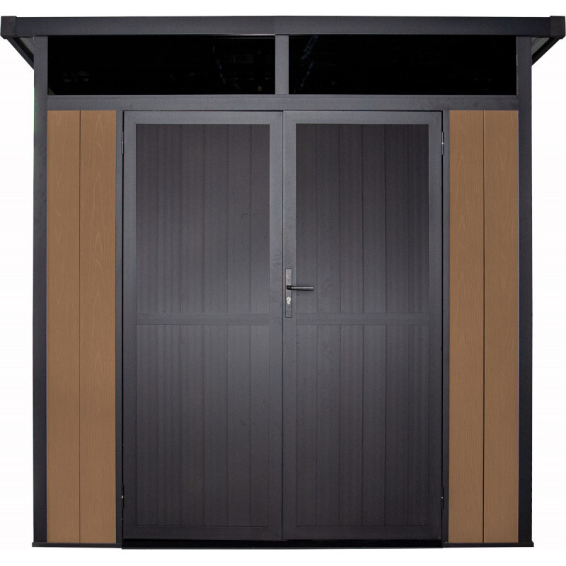 Cabanon en composite 8' x 7' SML Skylight | Revêtement brun | Structure en aluminium blanc