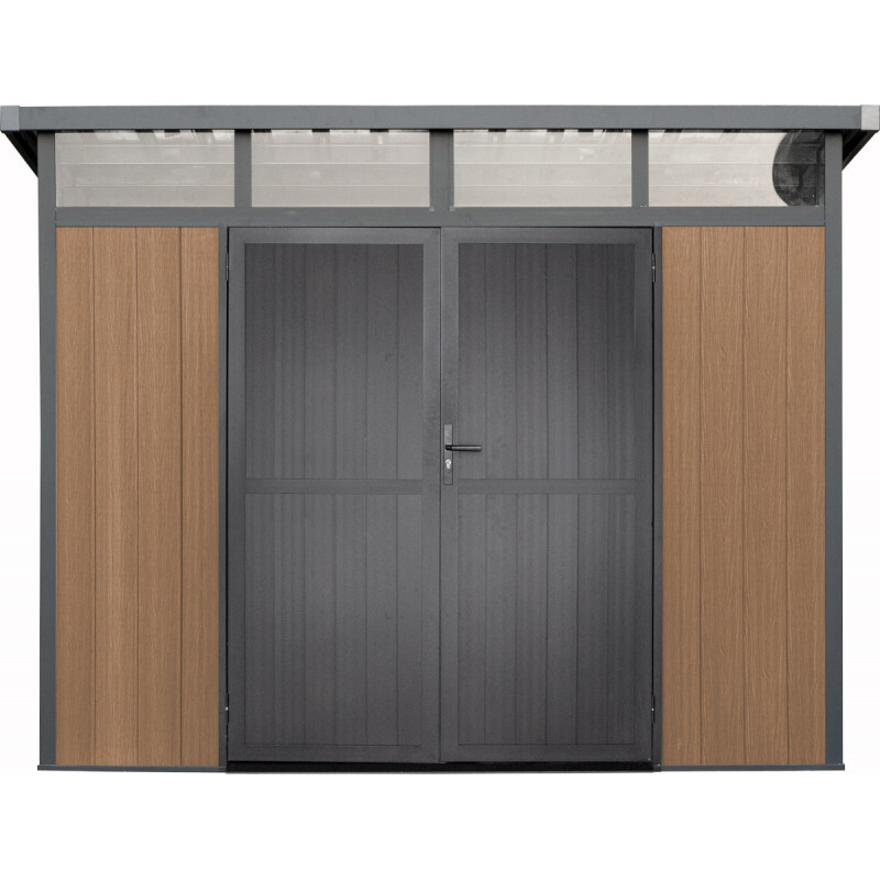 Cabanon en composite 10' x 7' SML Skylight | Revêtement brun | Structure en aluminium blanc