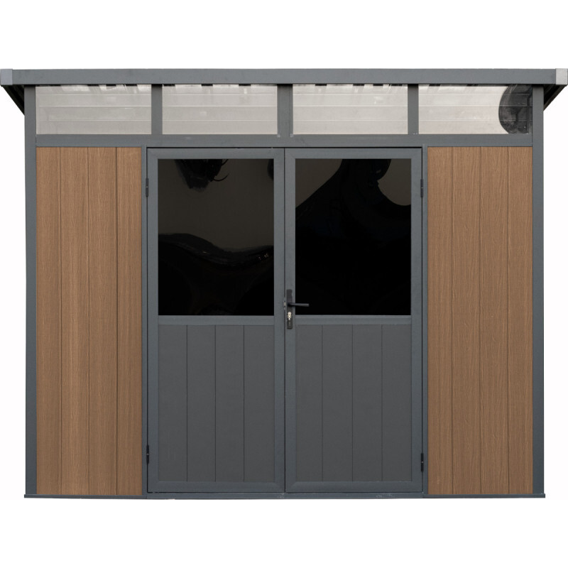 Cabanon en composite 10' x 7' SML Skylight vision | Revêtement brun | Structure en aluminium blanc