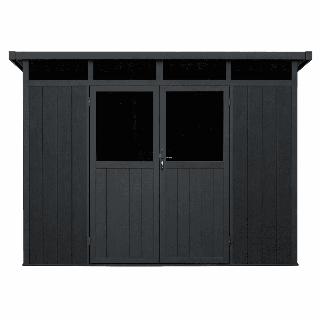 Cabanon en composite 10' x 7' SML Skylight vision | Revêtement gris pierre | Structure en aluminium blanc