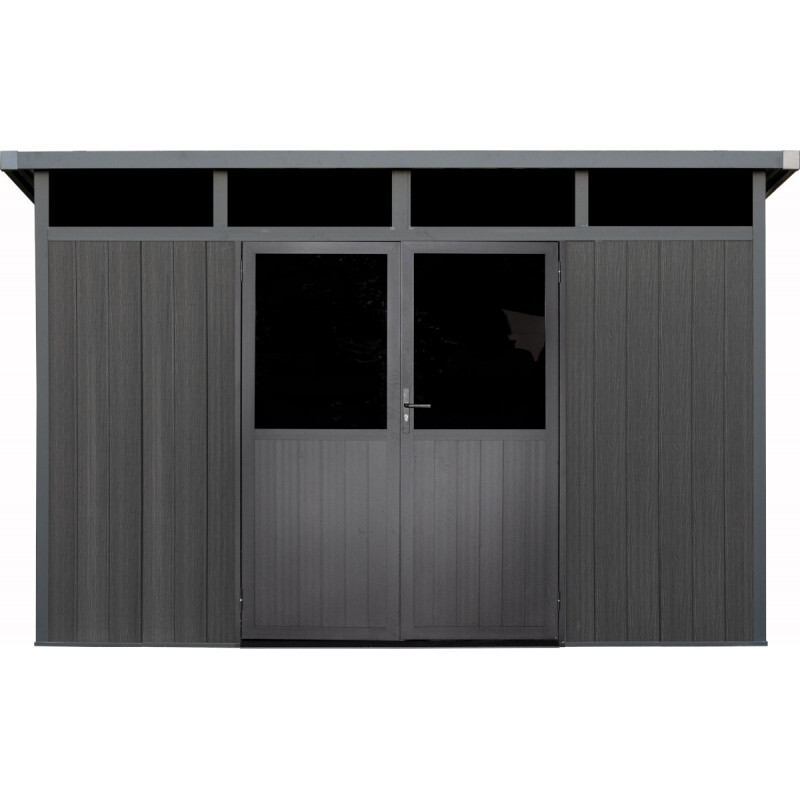Cabanon en composite 12' x 7' SML Skylight vision | Revêtement graphite | Structure en aluminium blanc