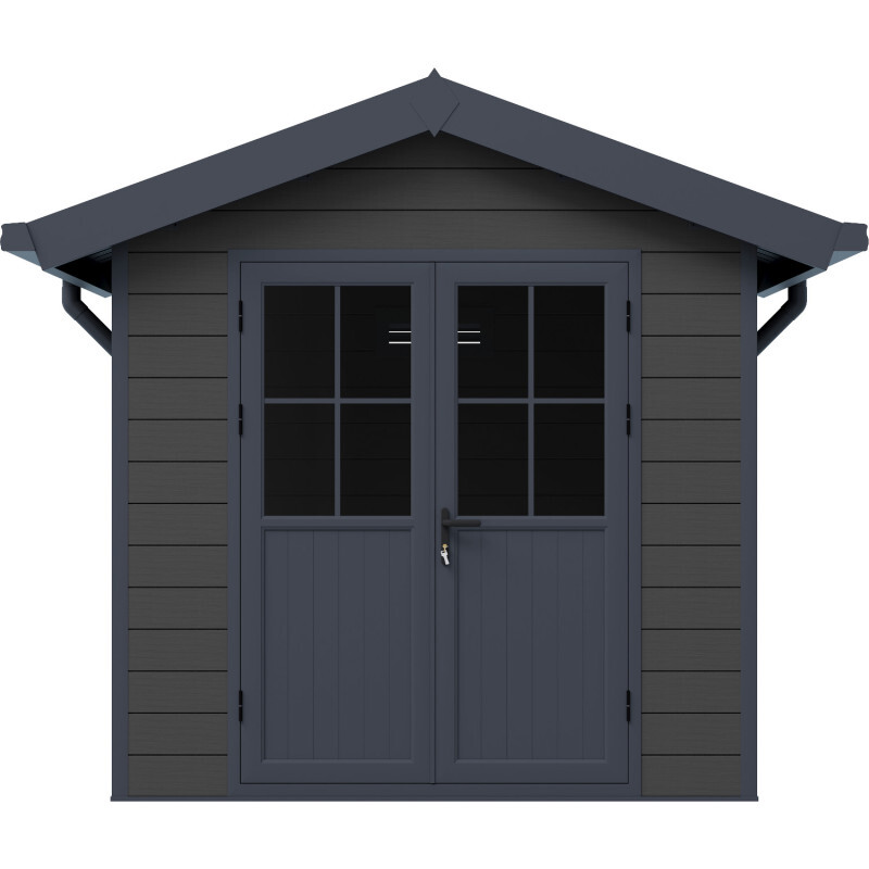 Cabanon en composite 10' x 8' SML Pavillon | Revêtement gris pierre | Structure en aluminium blanc