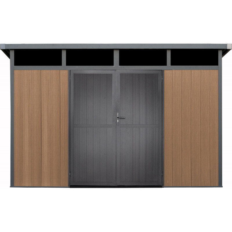 Cabanon en composite 12' x 7' SML Skylight | Revêtement brun | Structure en aluminium blanc
