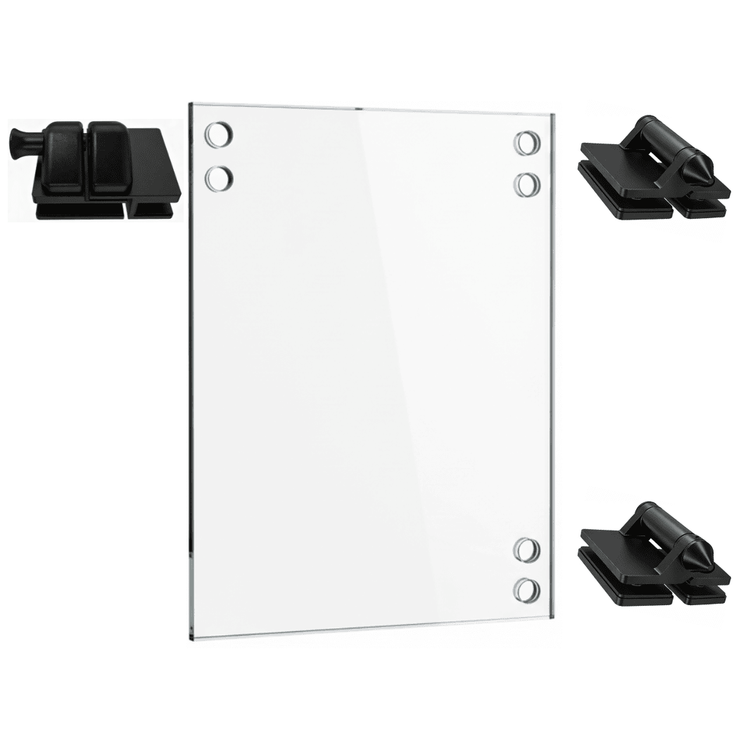 Porte en verre trempé 36" x 10mm x 40" - Loquet | QUINCAILLERIE NOIRE INCLUSE  | ouverture extérieure