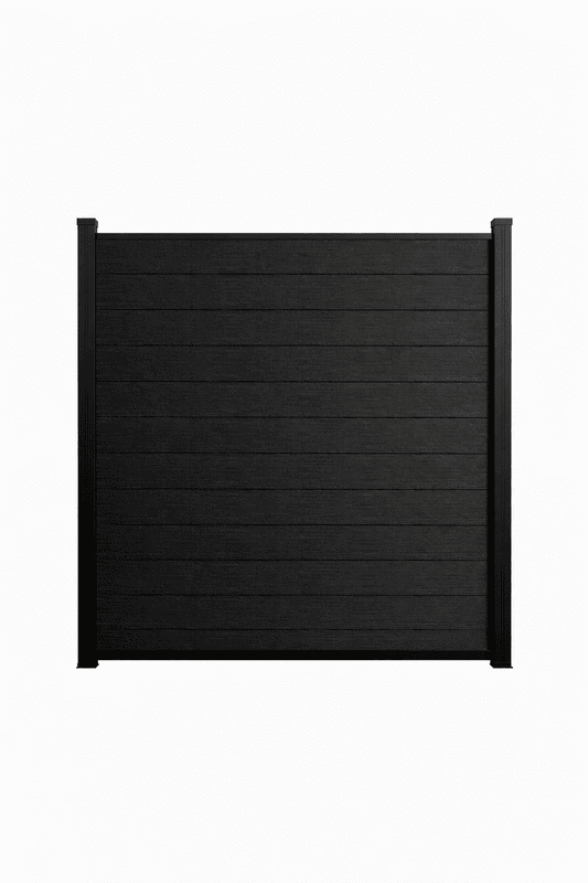 Section clôture composite | Noir | Motif ardoise