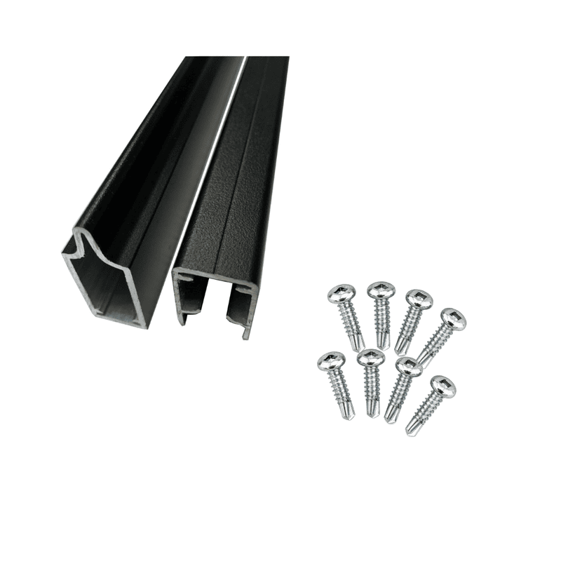 Traverse en aluminium inférieure supérieure noir | QUINCAILLERIE INCLUSE